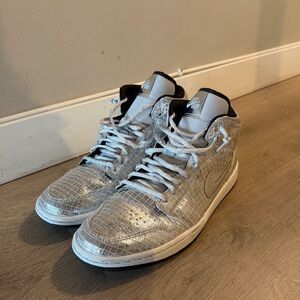 Jordan Silver Patterned High-Top Sneakers